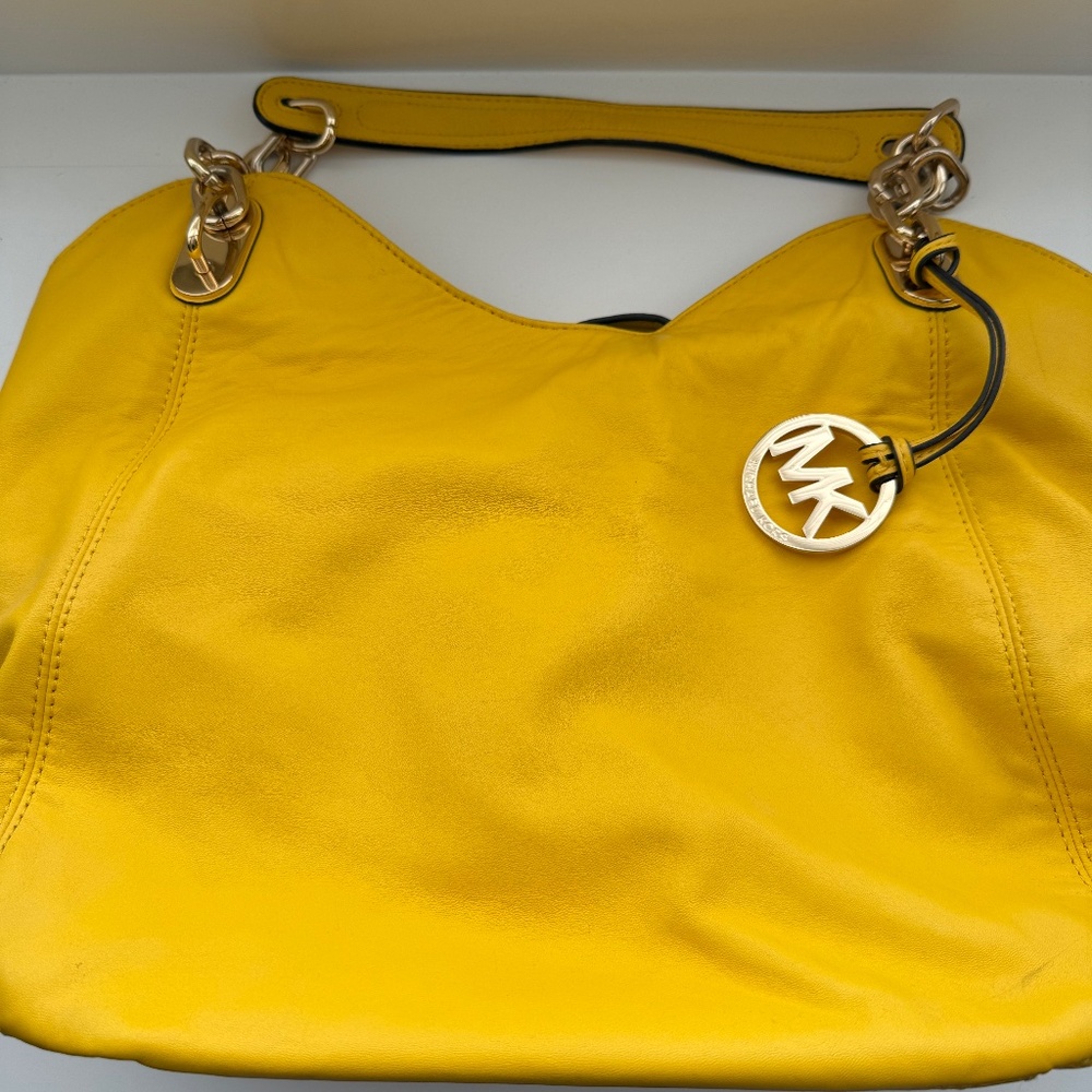 Michael Kors slouchy bright yellow shoulder bag